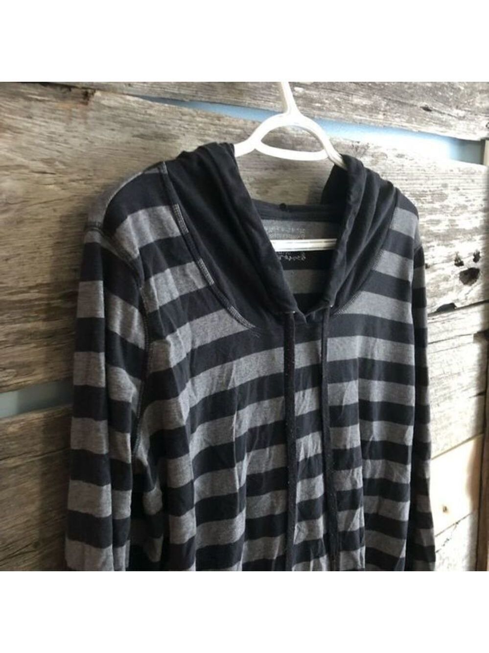 MOTHERHOOD Maternity size XL Grey/Black stripe lightweight hoodie